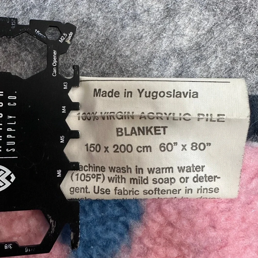 VTG Vuteks Crown‎ Crafts Goose Blanket Unisex 60x80 Blue Yugoslavia